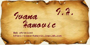 Ivana Hamović vizit kartica